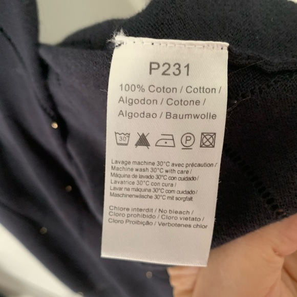 GERARD DAREL CARDIGAN NAVY BLUE WITH SILVER STUDS - Picture 8 of 8